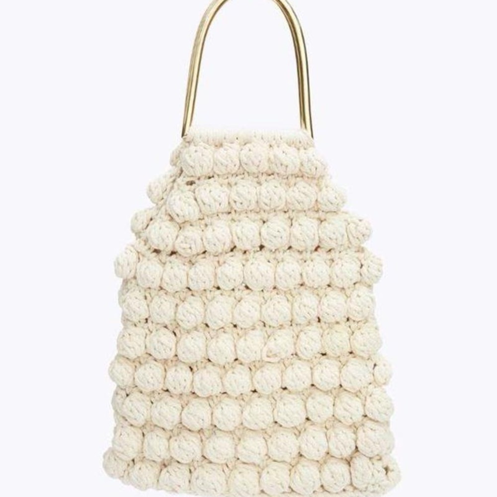 Ulla Johnson Barranco Cotton Bobble Crochet Bag in Cream - Picture 2 of 5